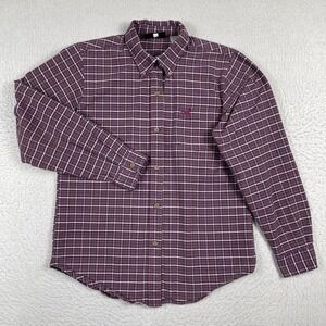 Five Star‎ Shirt Womens Medium Purple Plaid Roper Western Horseback Equestrian